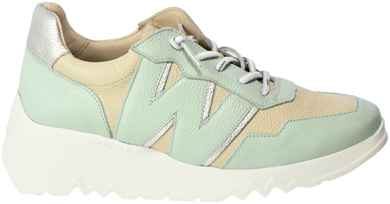 Sneakersy Wonders E-6741 Wild Cream Plata Skóra Naturalna