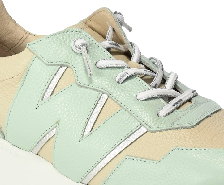 Sneakersy Wonders E-6741 Wild Cream Plata Skóra Naturalna