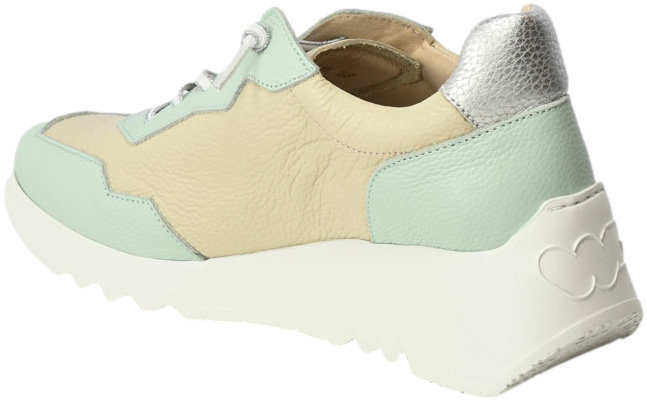 Sneakersy Wonders E-6741 Wild Cream Plata Skóra Naturalna