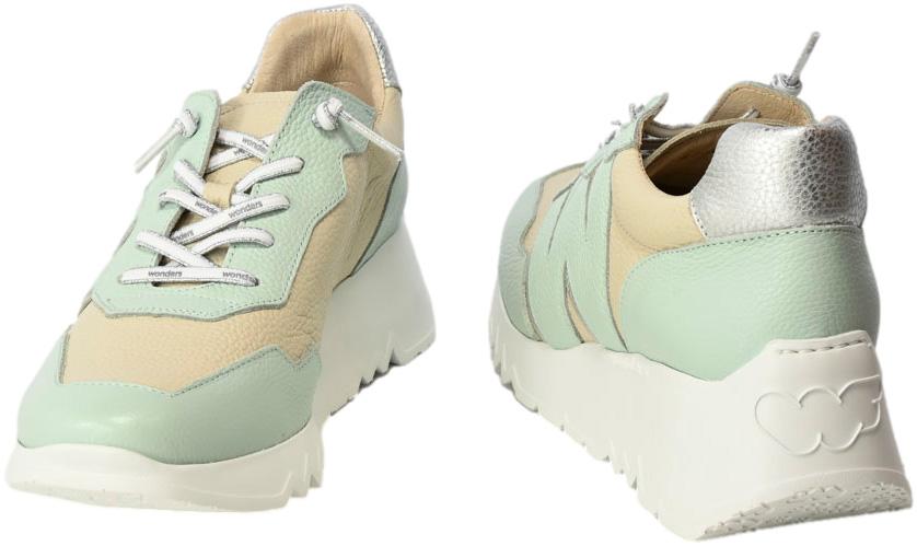 Sneakersy Wonders E-6741 Wild Cream Plata Skóra Naturalna