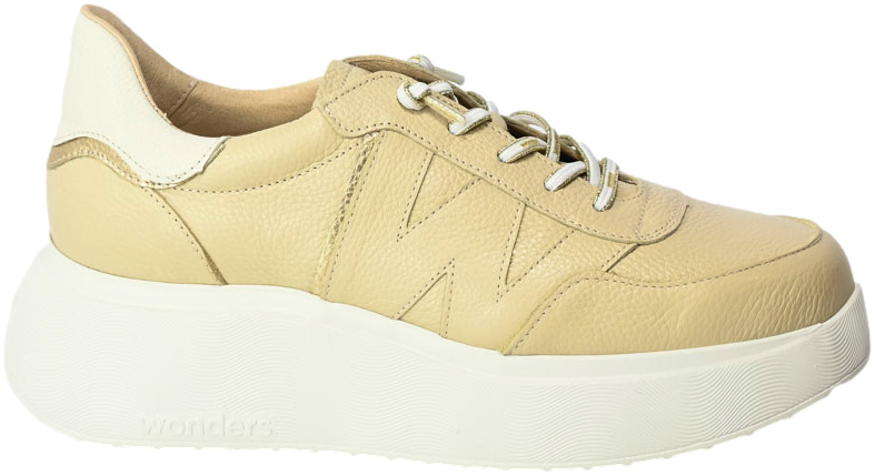 Sneakersy Wonders A-3601 Max Platino OFF Skóra Naturalna
