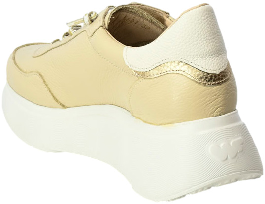 Sneakersy Wonders A-3601 Max Platino OFF Skóra Naturalna
