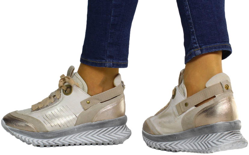 Sneakersy Maciejka 04916 19/00-5 Skórzane Beżowe