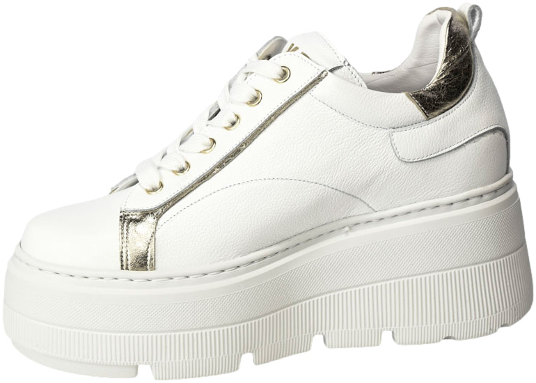 Sneakersy Karino 5058 Biały Złoty Lico Skóra Naturalna