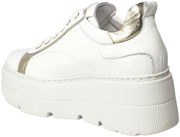 Sneakersy Karino 5058 Biały Złoty Lico Skóra Naturalna