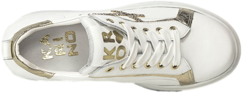 Sneakersy Karino 5058 Biały Złoty Lico Skóra Naturalna
