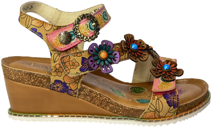 Sandały Laura Vita Benito 524 SD132 Beige Skóra Naturalna