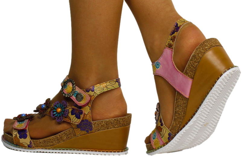 Sandały Laura Vita Benito 524 SD132 Beige Skóra Naturalna