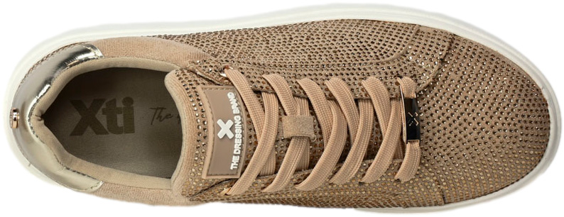 Sneakersy Xti 142289 Z.Tex Beige Beżowe Złote