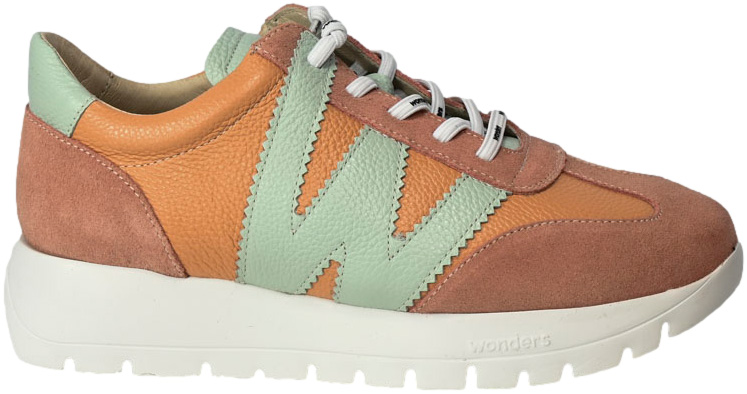 Sneakersy Wonders A-2476 Wild Peach Skóra Naturalna