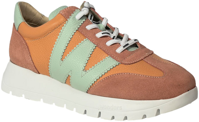 Sneakersy Wonders A-2476 Wild Peach Skóra Naturalna