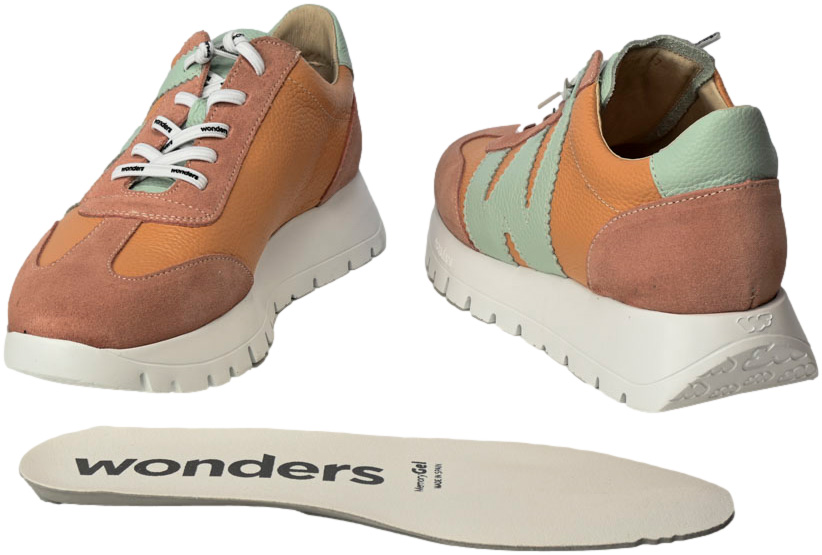 Sneakersy Wonders A-2476 Wild Peach Skóra Naturalna