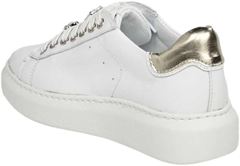Sneakersy Dolce Pietro 5071-003-01-01 Biały złoty ozd Skóra Naturalna