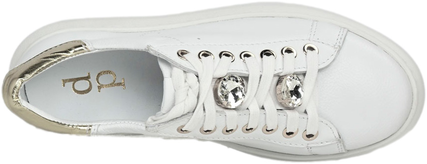 Sneakersy Dolce Pietro 5071-003-01-01 Biały złoty ozd Skóra Naturalna