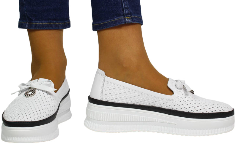 Półbuty Venezia GR23622 White Białe Skóra Naturalna