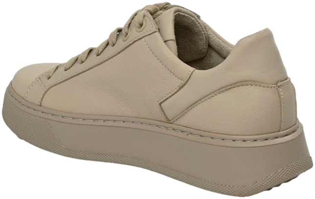 Sneakersy Nessi 23550 Beż Siatka Skóra Naturalna