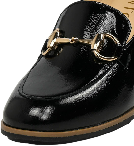 Czółenka Acento 597 Naplak Czarny Skóra Naturalna