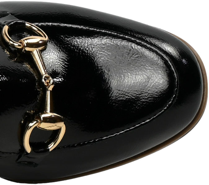 Czółenka Acento 597 Naplak Czarny Skóra Naturalna