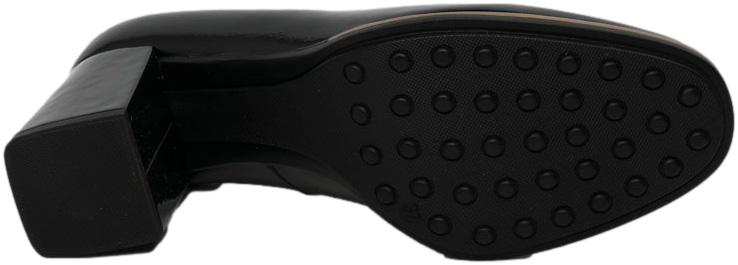 Czółenka Acento 597 Naplak Czarny Skóra Naturalna