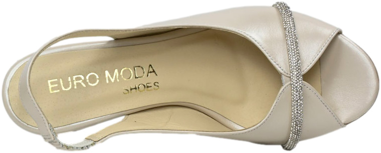 Sandały Euromoda Shoes TMX1518-T80 Perła Beż Z Skóra Naturalna