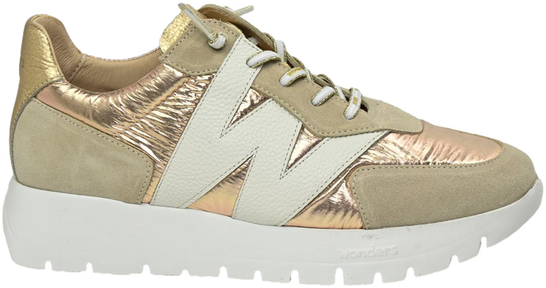 Sneakersy Wonders A-2464 Nylon Platino Beig