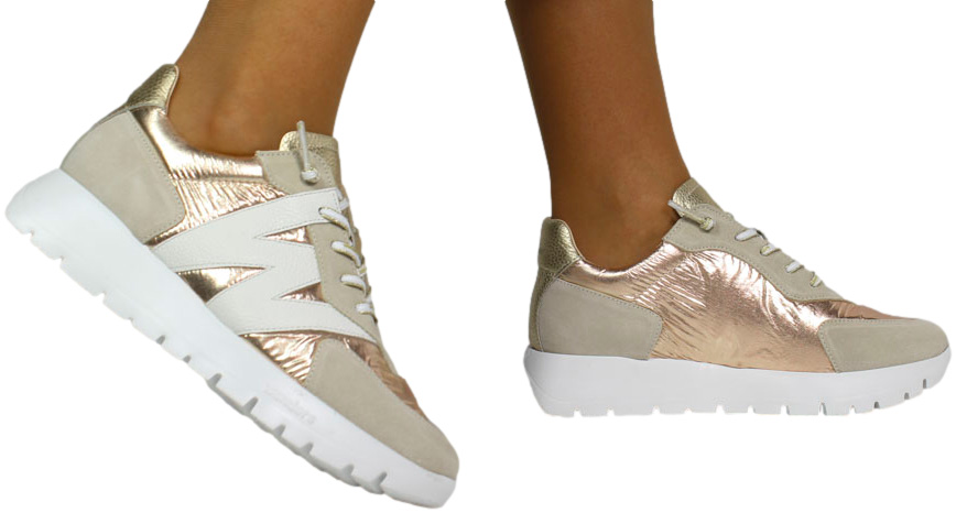 Sneakersy Wonders A-2464 Nylon Platino Beig