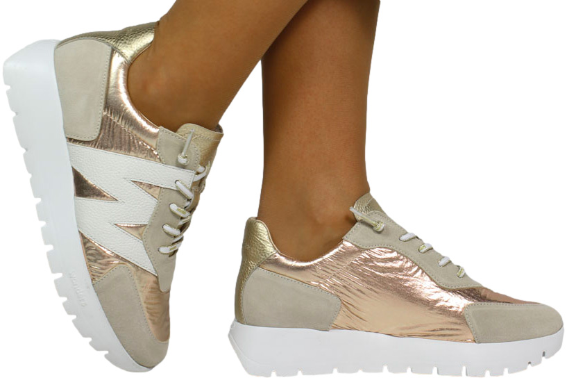 Sneakersy Wonders A-2464 Nylon Platino Beig
