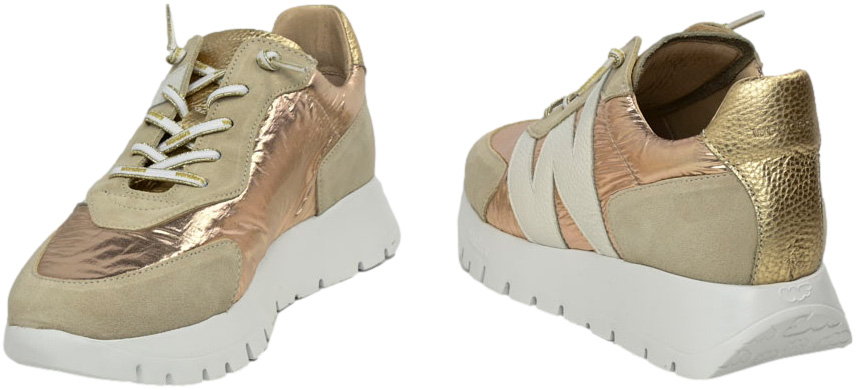 Sneakersy Wonders A-2464 Nylon Platino Beig