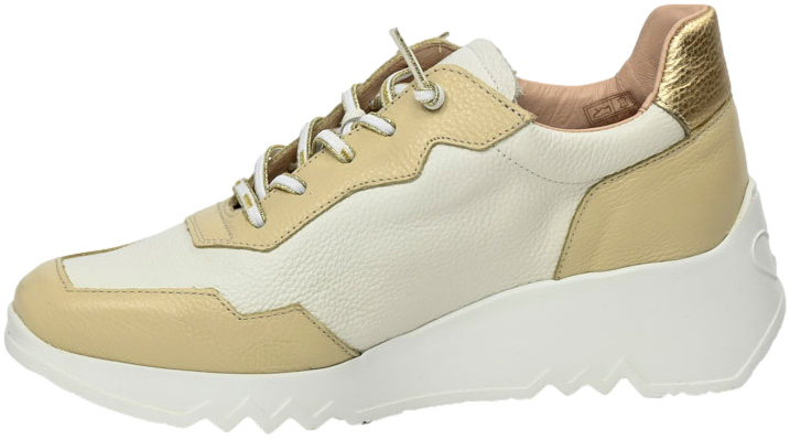 Sneakersy Wonders E-6741 Wild Cream OFF Platino Skóra Naturalna