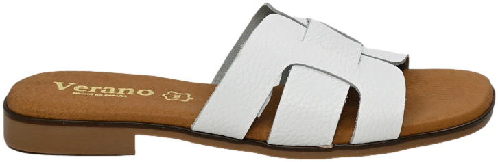 Klapki Verano 3063 Grabado Blanco Skóra Naturalna