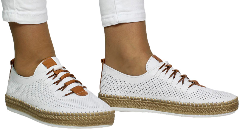 Espadryle Vecarro 1822 White Skóra Naturalna