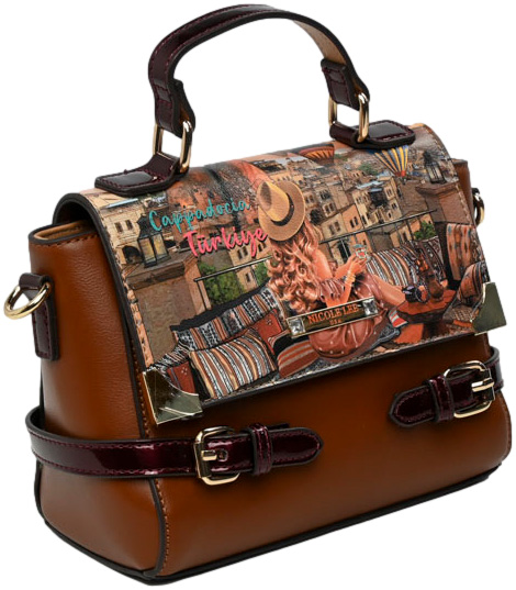 Torebka mała elegancka Nicole Lee USA 16955B Brown 