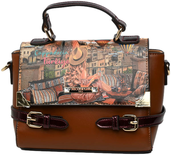 Torebka mała elegancka Nicole Lee USA 16955B Brown 