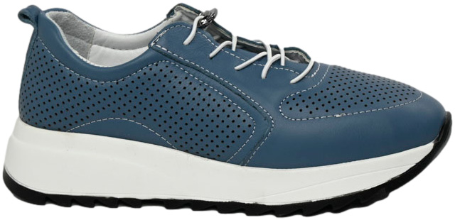 Sneakersy modne Vacarro 1690 Navy Blue Denim Skóra Naturalna