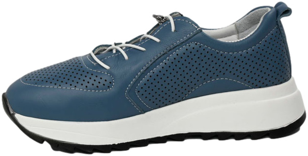 Sneakersy modne Vacarro 1690 Navy Blue Denim Skóra Naturalna