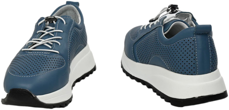 Sneakersy modne Vacarro 1690 Navy Blue Denim Skóra Naturalna