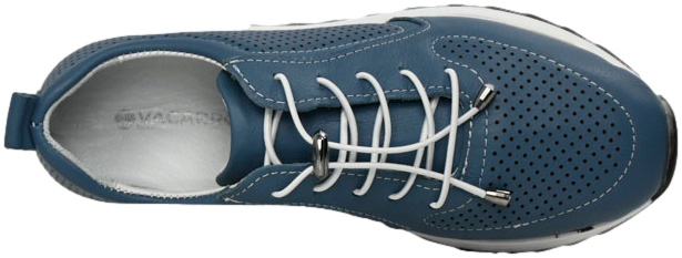 Sneakersy modne Vacarro 1690 Navy Blue Denim Skóra Naturalna