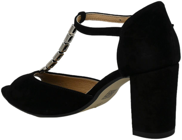 Sandały eleganckie Euromoda Shoes DIPR 174 Czarne Skóra Naturalna