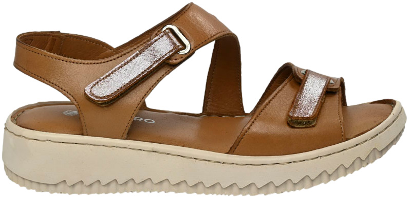 Sandały wygodne Vacarro 0162-57 Tan Sole 500 Skóra Naturalna