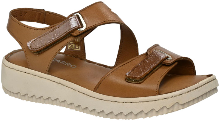 Sandały wygodne Vacarro 0162-57 Tan Sole 500 Skóra Naturalna