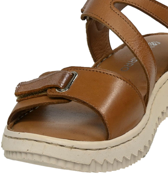 Sandały wygodne Vacarro 0162-57 Tan Sole 500 Skóra Naturalna