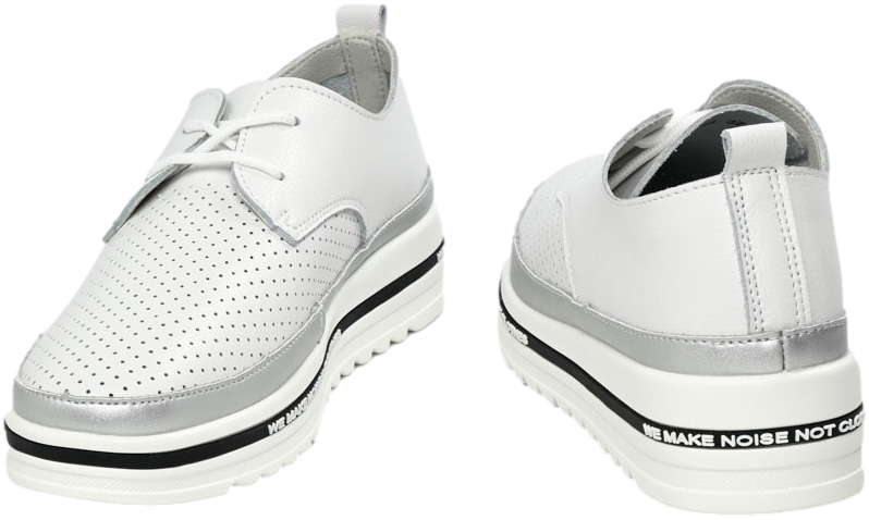 Sneakersy Sokolski OC W24-54 Biały Srebrny Skóra Naturalna
