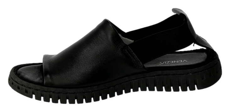 Sandały Venezia 4154302 Savana Nero Czarne Skórzane TN