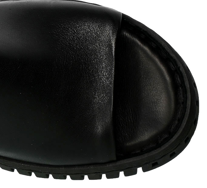 Sandały Venezia 4154302 Savana Nero Czarne Skórzane TN