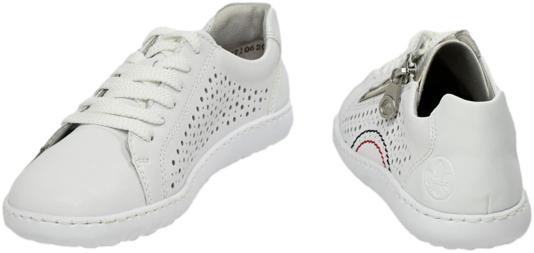 Sneakersy Stylowe Rieker 52824-80 Białe Skóra Naturalna