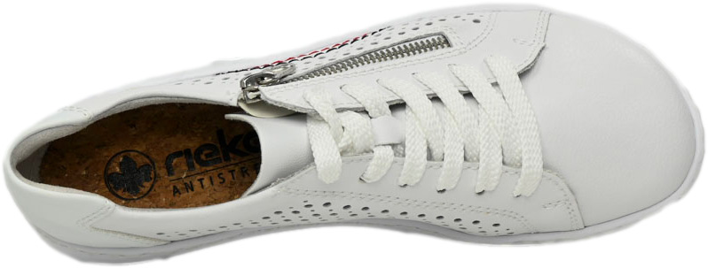 Sneakersy Stylowe Rieker 52824-80 Białe Skóra Naturalna