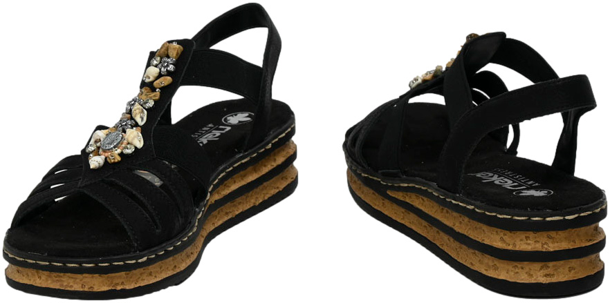 Sandały stylowe Rieker 62949-00 Black Antistress