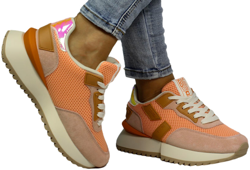Sneakersy Wygodne Big Star NN274976 Orange Hi-Poly System