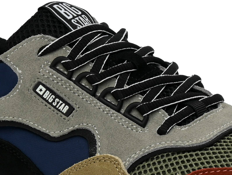 Sneakersy Modne Big Star NN174320 Beige Blue Memory Foam System