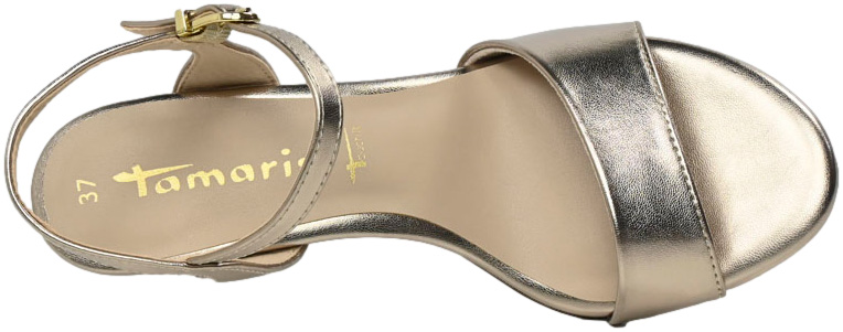 Sandały Eleganckie Tamaris na Słupku 1-28008-42 Light Gold Złote TN
